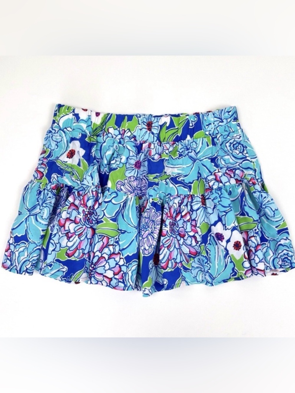 Lilly Pulitzer Merrick Skirt in Worth Blue May Flowers Print Size M Ruffle Mini
